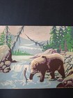 Vintage Paint By Number Bear Fishing Mountain River Pbn Art 10 x14 