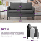Linen Fabric Modern Small Loveseat Sofa Couch For Living Room  51  W Little Upho
