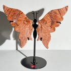 127g Natural Pink Cherry Blossom Agate Hand Carved Butterfly Wing Specimen