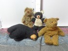 7 Vintage Mini   Small Teddy Bears Lot Chilprufe Japan Chenille Rubber Nose