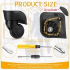 4 Pcs Luggage Suitcase Wheels Replacement Repair Kits black large