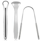 3 Pack Stainless Steel Tongue Cleaner Scraper For Dental Care Hygiene Oral Mout