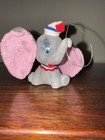 Vtg Plastic Dumbo Christmas Ornament Walt Disney Productions Flocked Hong Kong