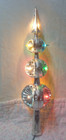 Vintage Plastic Lighted 4 Tier Silvertone Christmas Tree Topper Italy Unbreakabl
