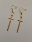 Sword Dagger Knife Necklace And Matching Earrings Jewelry Set Stainless Steel