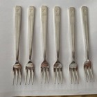 Vintage Mcm6 International Silver Plate Hilton Hotel 6  Hors D oeuvres Forks