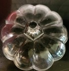 Glass Pumpkin Lidded Jar 7  Fall Decor Heavy 3lbs  2 Small Chips Inside Top Rim