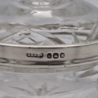 Antique Glass Cut Crystal Sterling Silver Rim Powder Rouge Bowl London 1862