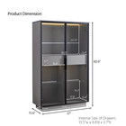 Display Cabinet  With 2 Storage Drawers  Glass Door And Led  And Adjustable Rack