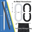 Horseshoes Outside Game For   Metal Horse Shoes Game Kit Includes 4 Horseshoe