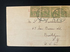 Flume To Brooklyn Ny  With Flume Overprint Stamps  Antique Postcard