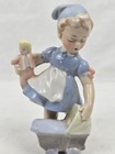 Vintage Blue Danube Porcelain Figurine Girl With Doll And Baby Carriage Rare