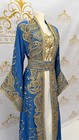 Fancy Kaftan Dress 3pc Golden Embroidery   Beads Paisley Design Women Long Abaya