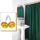 12 Pcs Bling Rhinestones Acrylic Rolling Diamond Shower Curtain Hooks  Gold