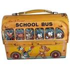 Vintage 1961 Aladdin Disney School Bus Metal Lunch Box   Thermos   Complete Set