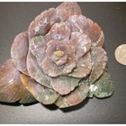 Ocean Jasper Crystal Rose     Hand Carved Multi Color Stone Flower Sculpture 