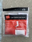 Supreme Hanes Crew Socks - White  Pack Of 2  Size 6-12