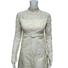 Vintage Women s Lace Edwardian Wedding Dresses Long Sleeve Beige Size 8