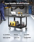 Vevor 2-shelf Utility Cart 550 Lbs 37 X 25 4-inch Service Cart With Wheels