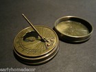 Antique Style Solid Brass Timekeeping Sundial With Top Pocket Compass Watch