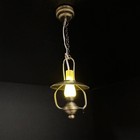 Antique Brass Hanging Oil Battery Led Lamp Dollhouse Miniature Light On off 1 12