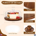 Bellsal 12  Acacia Wood Cake Stand With Acrylic Dome Lid - Elegant Event Display