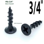 Phillips Bugle Head 6 X 3 4 Coarse Drywall Wood Screw - Phos  Black  95 Pcs