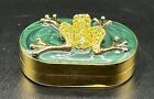 Small 40 Inch Measuring Tape Frog Green Crystals And Enamel