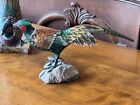 Pair Of Hand Carved Pheasants