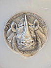 Rhino Africa Big 5 First Rel Ivory C  Ngc Ms 70 Antiqued 2019 Silver 5oz  Coin