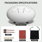 Rain Drum For Outside Garden  6 Inches 8 Notes Steel Tongue 6 Inches  White 