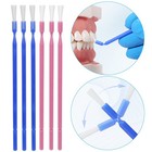Dental Long Shank Bendable Oral Disposable Micro Brush Applicator Pink blue