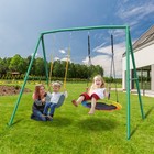 Metal Playground Swing Set Outdoor Kids Children Backyard Swing With Two Swings