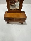 Vintage Dollhouse Miniature Furniture Wooden 2 Drawer Dresser W  Mirror