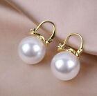 Huge Aaa 16mm White South Sea Round Shell Pearl Earrings Nice Earrings 14k Gold