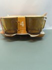 4 Vintage Arcoroc France Amber Coffee Mug Cup And  Saucer Set Of 4 Rare 5