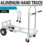 Aluminum Hand Truck Heavy Duty 1000lbs Convertible Folding Dolly Platform Cart 