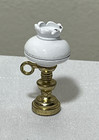 Dollhouse Miniature White   Brass Hurricane Table Lamp 1 12