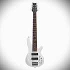 White 6-string Electric Bass Guitar With Active H-h Pickups  24-frets  Gig Bag