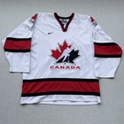 Vintage Nike Team Canada Hockey Jersey Mens L White Red Black Sewn Crest Korea