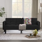 Velvet Futon Couch Convertible Folding Sofa Bed With Side Pocket For Living Room