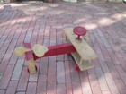 Vintage Wooden Riding Toy Airplane 1940 s-50 s By Floyd Meyer Cedar Rapids  Iowa