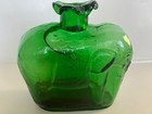 1970s Clevenger Brothers Green Glass Figural Elephant Bottle   Vase