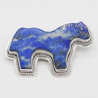 Navajo-sterling Silver   Lapis Horse Pendant By Marvin Pinto-native American