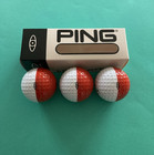 3 Ping Eye Merry Christmas Single Candle Red white Golf Balls W sleeve Nos