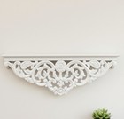 Antique Solid Wood Wall Shelf   Hand Carved Vintage Rustic Hanging Shelf Home   