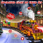 Hanging Christmas Train Set With Light smoke sound music  Toy Train Set Around U