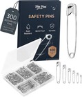 Safety Pins  300 Pack  Small   Large Sizes  Nickel Plated Steel   Silver  Sma   