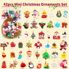 42 Pcs Mini Christmas Ornaments Miniature Small Resin Christmas Tree Ornaments F