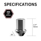 24 Fit Ford F-150 2015-2020 Oem Replacemnt Solid Lug Nuts M14x1 5 Chrome